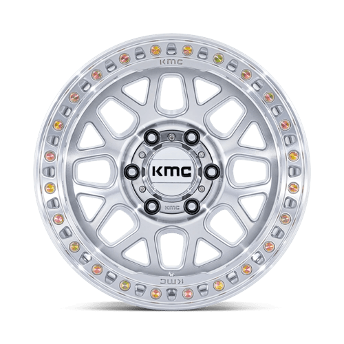 KMC KM549 GRS 17x9 Gloss Silver W/ Machined Face 6x135 18mm