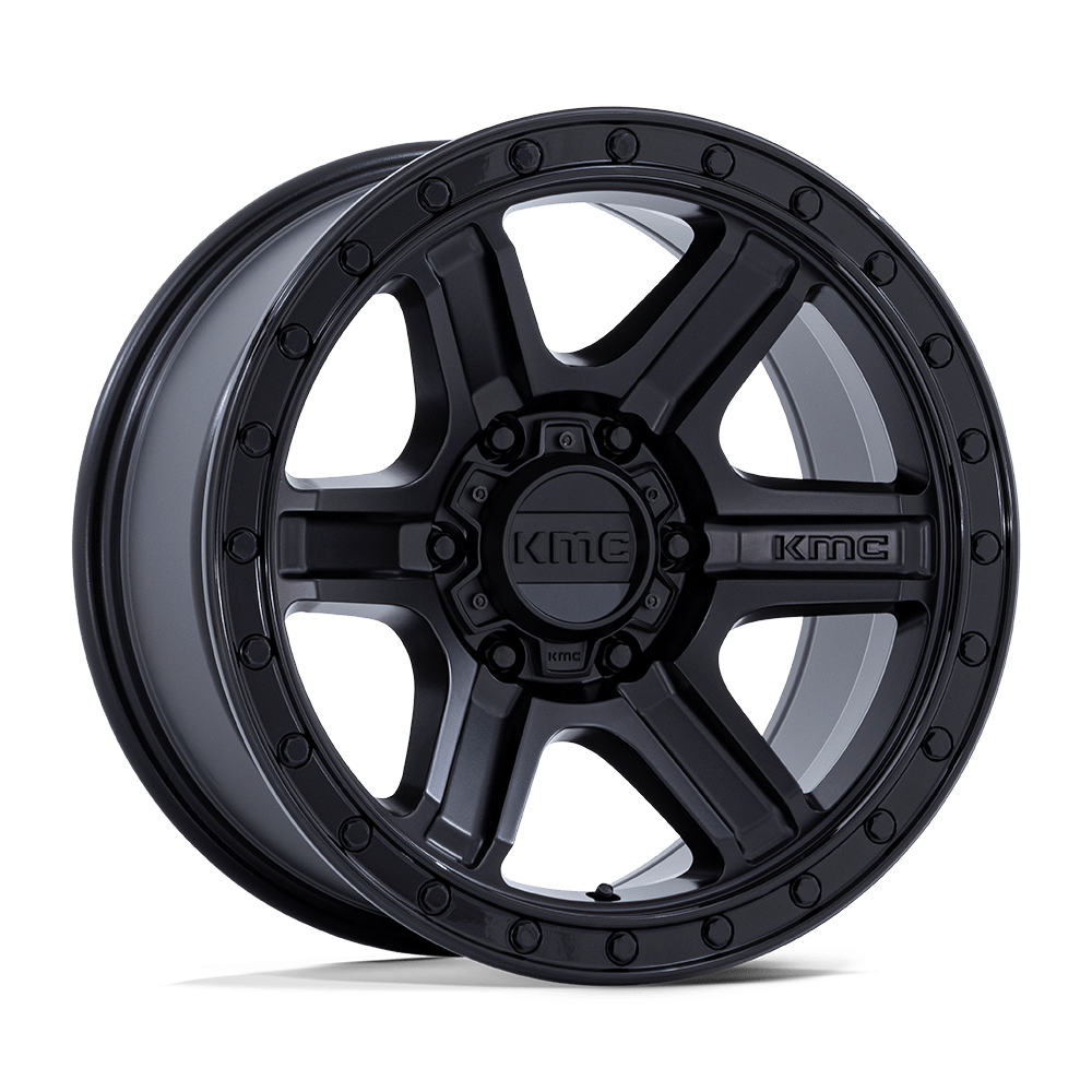 KMC KM551 OUTRUN 17x8.5 Matte Black W/ Gloss Black Lip 6x135 -10mm