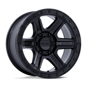 KMC KM551 OUTRUN 17x8.5 Matte Black W/ Gloss Black Lip 6x135 18mm
