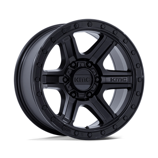 KMC KM551 OUTRUN 17x8.5 Matte Black W/ Gloss Black Lip 6x135 -10mm