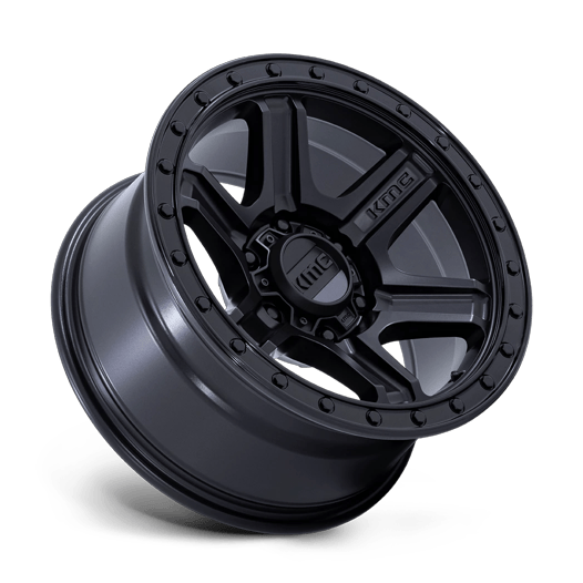 KMC KM551 OUTRUN 18x9 Matte Black W/ Gloss Black Lip 6x135 18mm