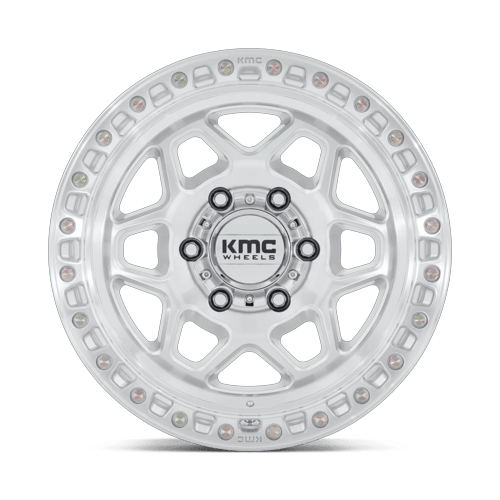 KMC KM553 TORX 17x9 Gloss Silver W/ Machined Face 6x135 -12mm