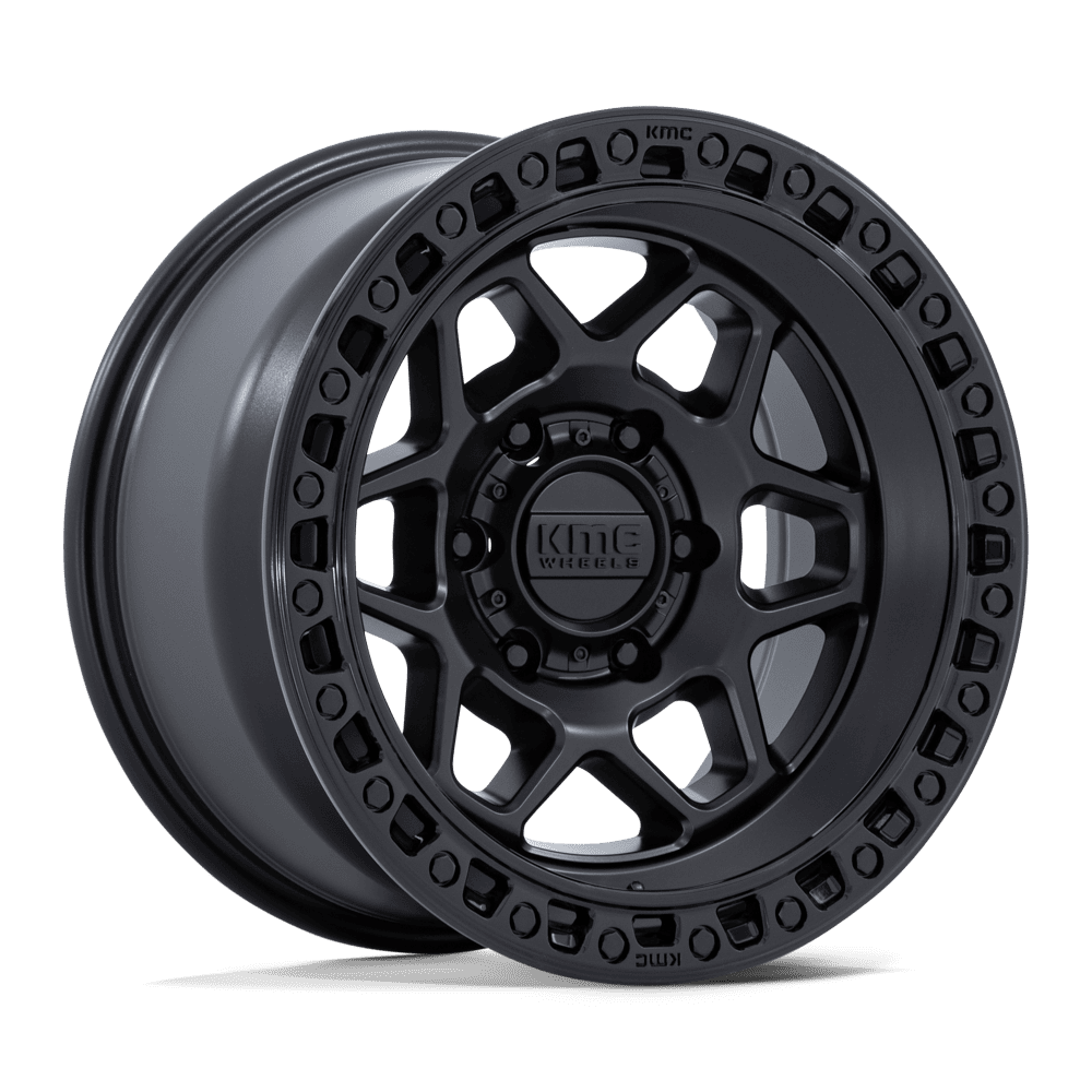 KMC KM553 TORX 17x8.5 Matte Black W/ Gloss Black Lip 6x135 0mm