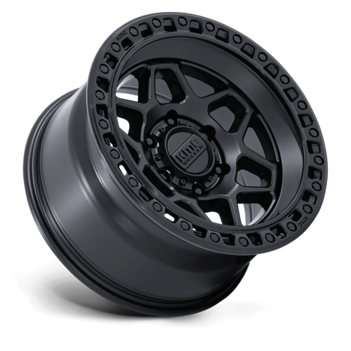 KMC KM553 TORX 17x8.5 Matte Black W/ Gloss Black Lip 6x135 25mm