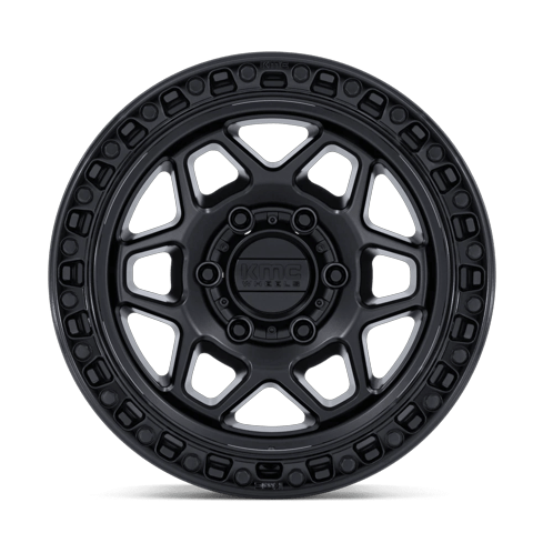 KMC KM553 TORX 17x8.5 Matte Black W/ Gloss Black Lip 6x135 25mm
