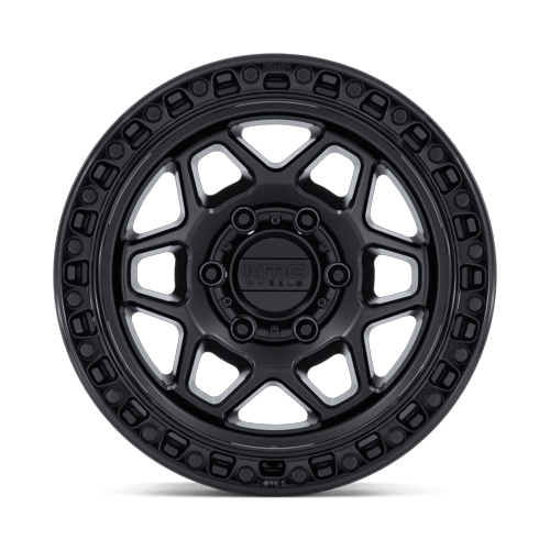 KMC KM553 TORX 17x8.5 Matte Black W/ Gloss Black Lip 6x135 25mm