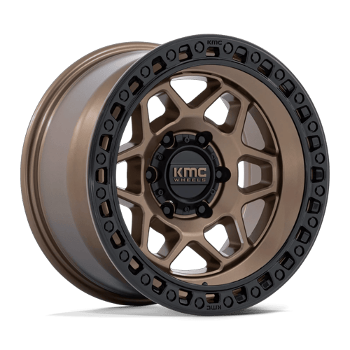 KMC KM553 TORX 17x8.5 Matte Bronze W Gloss Black Lip 6x135 0mm