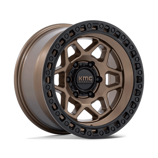 KMC KM553 TORX 17x9 Matte Bronze W Gloss Black Lip 6x135 -12mm