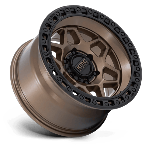 KMC KM553 TORX 17x8.5 Matte Bronze W Gloss Black Lip 6x135 0mm