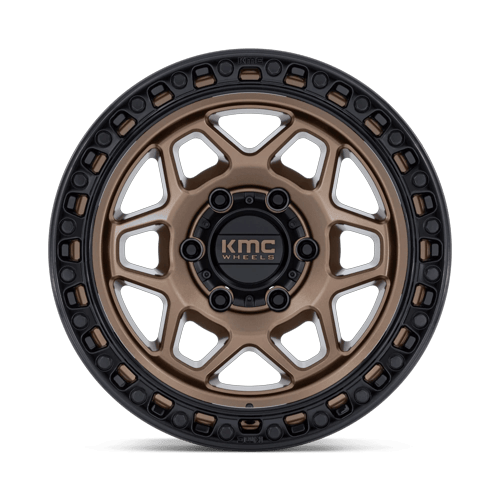 KMC KM553 TORX 17x8.5 Matte Bronze W Gloss Black Lip 6x135 0mm