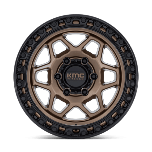 KMC KM553 TORX 17x9 Matte Bronze W Gloss Black Lip 6x135 -12mm