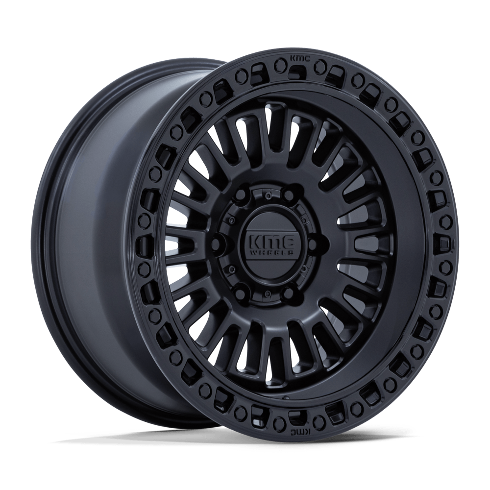 KMC KM554 AZTEC 17x8.5 Matte Black W/ Gloss Black Lip 6x135 0mm