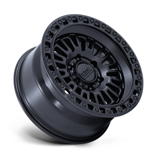 KMC KM554 AZTEC 17x8.5 Matte Black W/ Gloss Black Lip 6x135 0mm