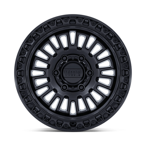KMC KM554 AZTEC 17x8.5 Matte Black W/ Gloss Black Lip 6x135 25mm