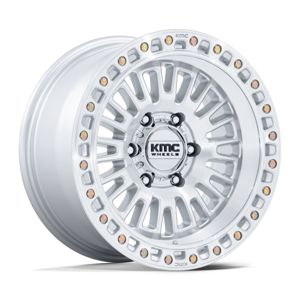 KMC KM554 AZTEC 17x8.5 Gloss Silver W/ Machined Face 6x135 25mm