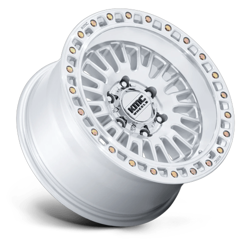 KMC KM554 AZTEC 17x8.5 Gloss Silver W/ Machined Face 6x135 25mm