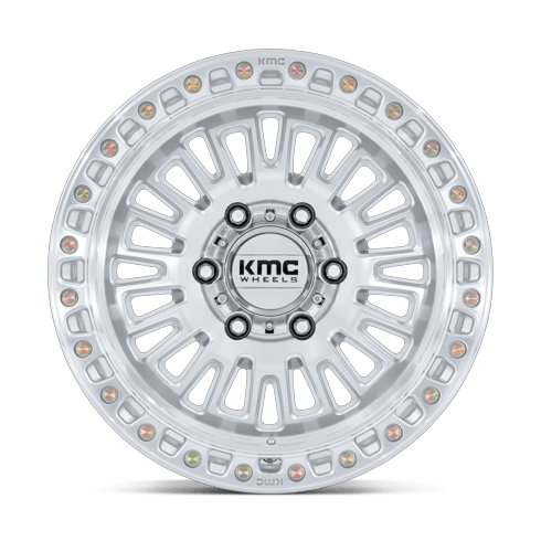 KMC KM554 AZTEC 17x8.5 Gloss Silver W/ Machined Face 6x135 25mm