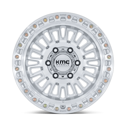 KMC KM554 AZTEC 17x8.5 Gloss Silver W/ Machined Face 6x135 25mm