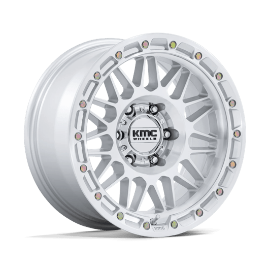 KMC KM555 ATTACK 17x8.5 Gloss Silver W/ Machined Face 6x135 -10mm