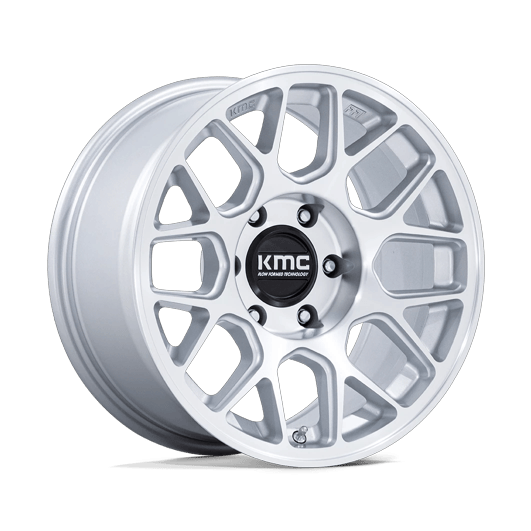 KMC KM730 HATCHET 17x8.5 Gloss Silver W/ Machined Face 6x135 25mm