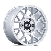 KMC KM730 HATCHET 17x8.5 Gloss Silver W/ Machined Face 6x135 0mm