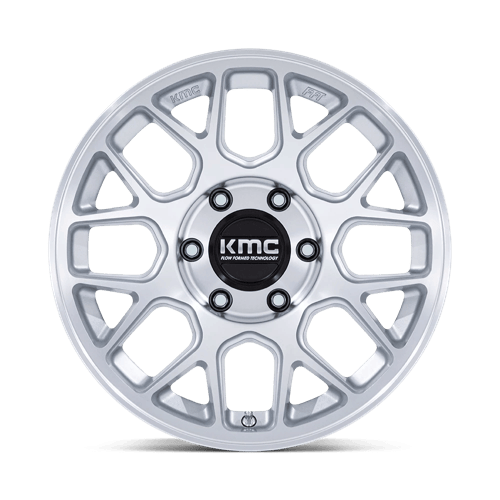 KMC KM730 HATCHET 17x8.5 Gloss Silver W/ Machined Face 6x135 0mm