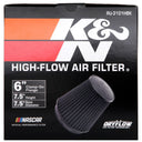K&N Universal Rubber Filter Round Tapered 6in Flange ID x 7.5in Base OD x 5.25in Top OD x 8in Height