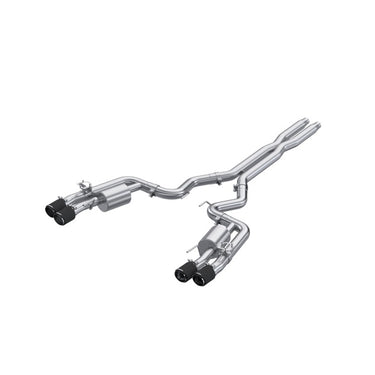 MBRP 2024+ For Mustang GT (S650) 3in Cat-Back Quad Tip - 4in Carbon Fiber Tips