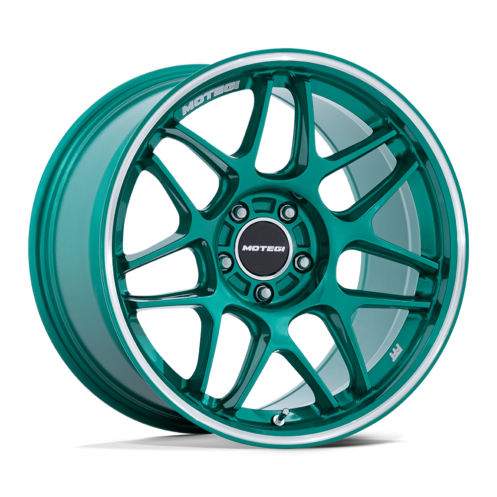 Motegi MR158 TSUBAKI 18x8.5 Hokkaido Green W/ Machined Lip 5x114.3 35mm