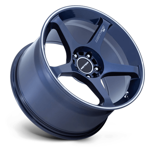 Motegi MR159 BATTLE V 18x9.5 Obsidian Blue Mach Lip Stripe 5x114.3 25mm
