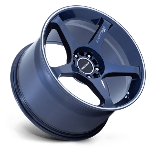 Motegi MR159 BATTLE V 18x9.5 Obsidian Blue Mach Lip Stripe 5x114.3 38mm