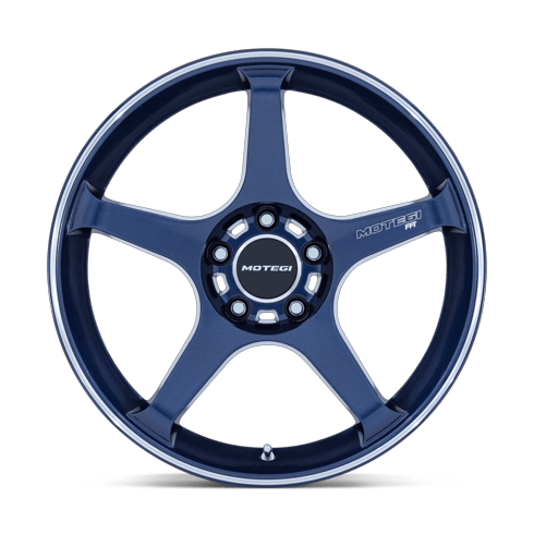 Motegi MR159 BATTLE V 18x9.5 Obsidian Blue Mach Lip Stripe 5x114.3 25mm