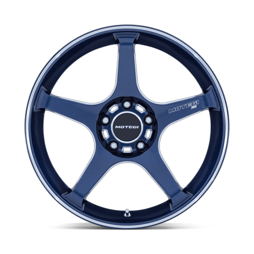 Motegi MR159 BATTLE V 18x9.5 Obsidian Blue Mach Lip Stripe 5x114.3 25mm