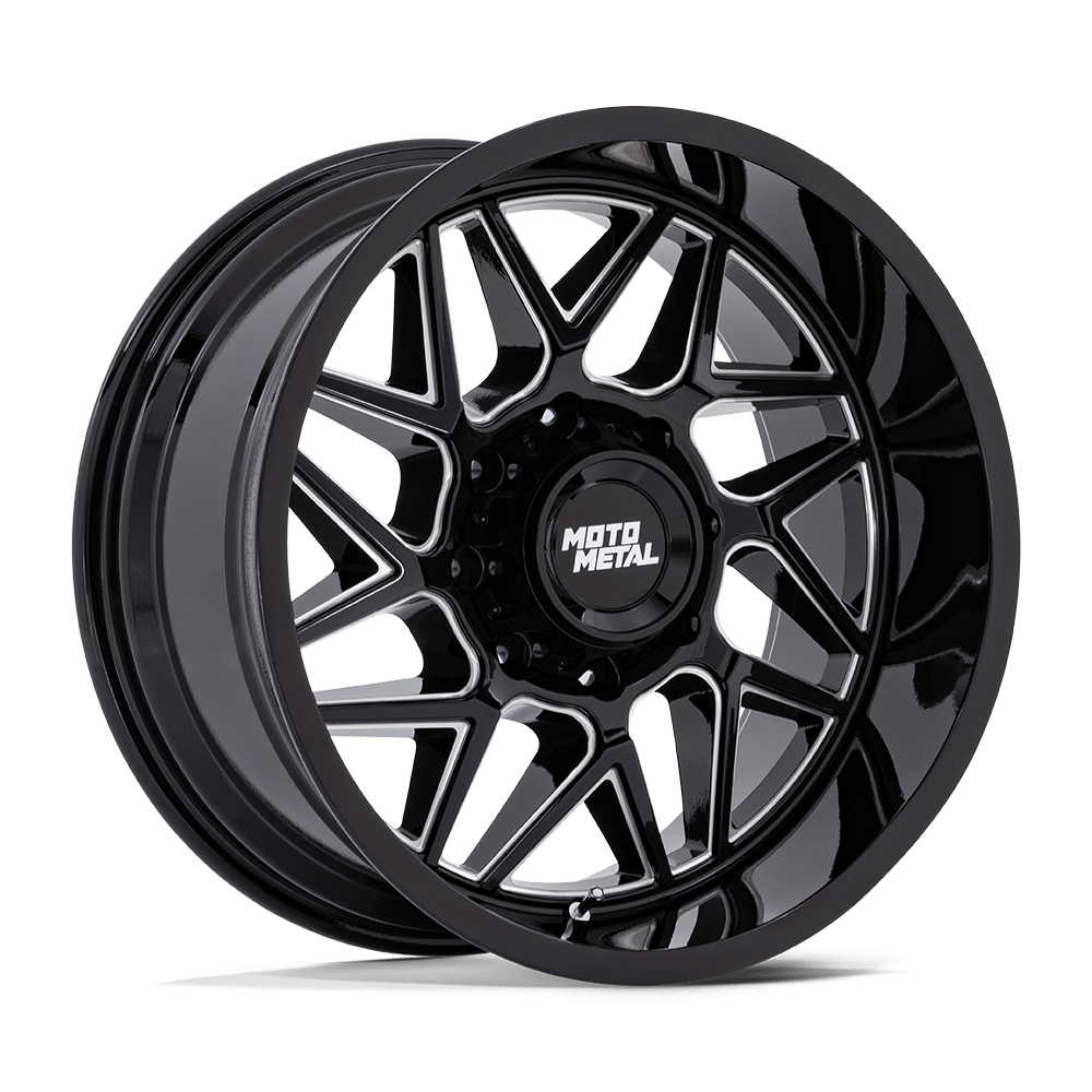 Moto Metal MO812 TURBINE 20x9 Gloss Black Milled 6x135 20mm