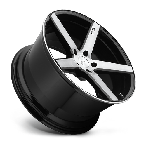 Niche 1PC M124 MILAN 19x8.5 Gloss Black Brushed 5x114.3 35mm