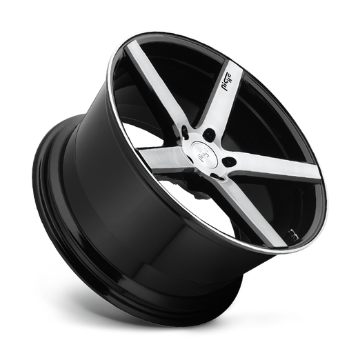 Niche 1PC M124 MILAN 19x8.5 Gloss Black Brushed 5x114.3 35mm