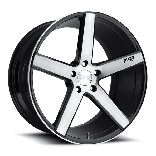Niche 1PC M124 MILAN 18x8 Gloss Black Brushed 5x114.3 40mm