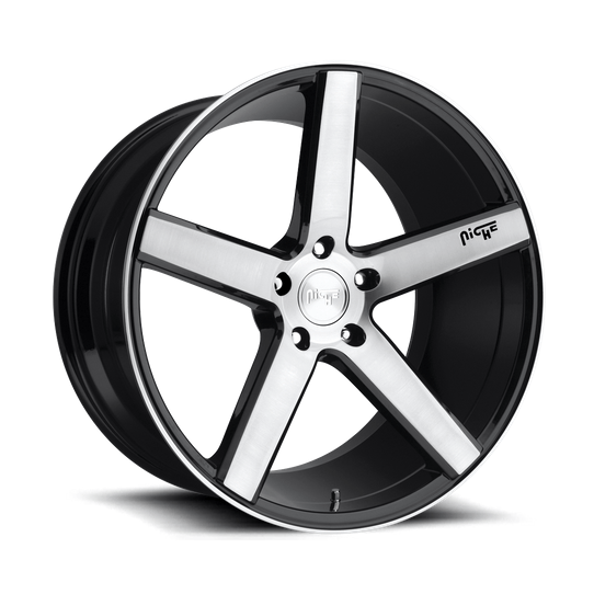 Niche 1PC M124 MILAN 19x8.5 Gloss Black Brushed 5x114.3 35mm