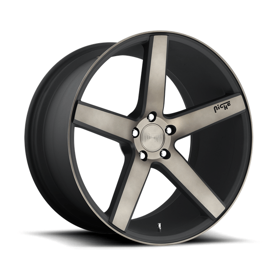 Niche 1PC M134 MILAN 19x8.5 Matte Black Ddt Machined 5x114.3 35mm