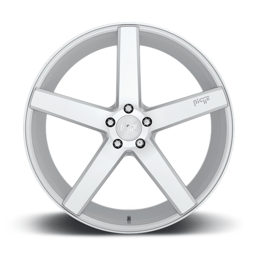 Niche 1PC M135 MILAN 18x8 Gloss Silver Machined 5x114.3 40mm