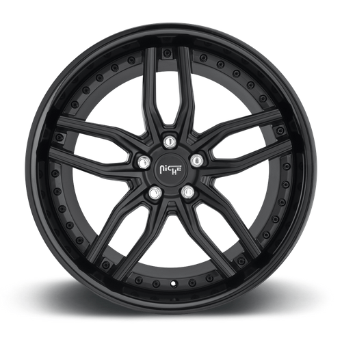 Niche 1PC M194 METHOS 20x10.5 Gloss Black Matte Black 5x114.3 40mm