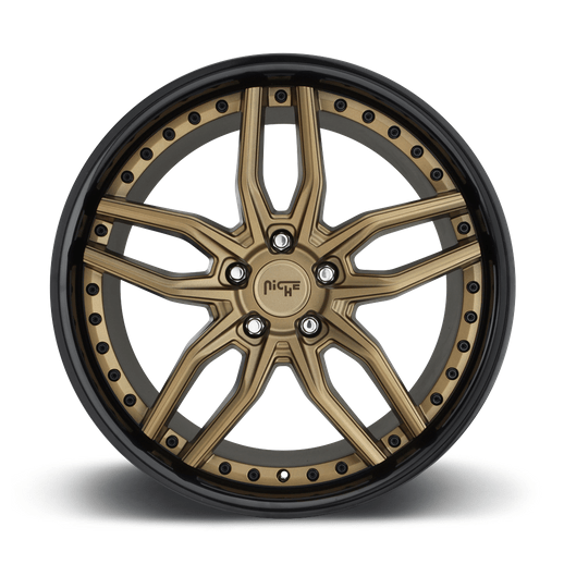 Niche 1PC M195 METHOS 19x8.5 Matte Bronze Black Bead Ring 5x114.3 35mm