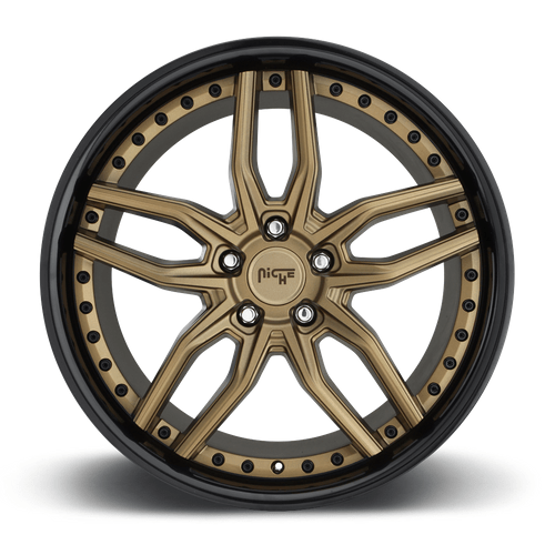 Niche 1PC M195 METHOS 20x9 Matte Bronze Black Bead Ring 5x114.3 35mm