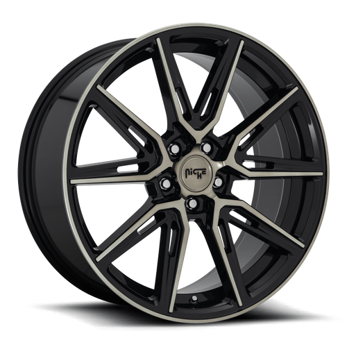 Niche 1PC M219 GEMELLO 20x9 Gloss Mach Double Dark Tint 5x114.3 35mm