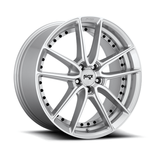 Niche 1PC M221 DFS 20x10.5 Gloss Silver Machined 5x114.3 40mm