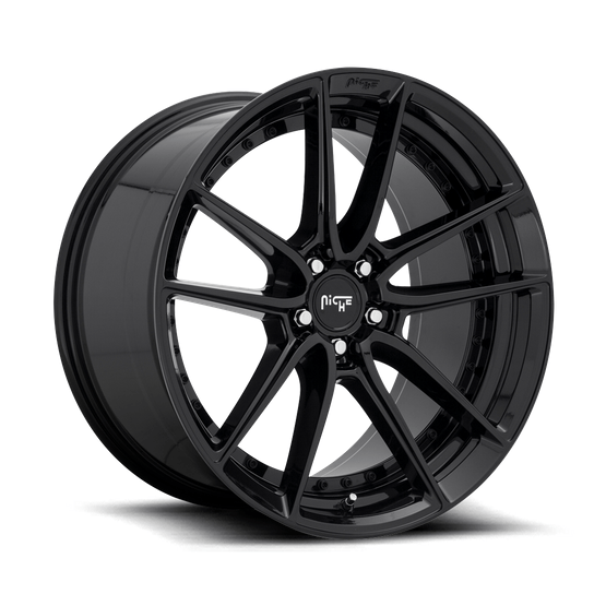 Niche 1PC M223 DFS 20x10.5 Gloss Black 5x114.3 40mm