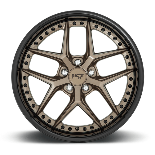 Niche 1PC M227 VICE 19x8.5 Matte Bronze Black Bead Ring 5x114.3 35mm