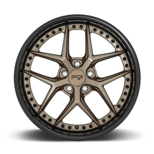 Niche 1PC M227 VICE 19x8.5 Matte Bronze Black Bead Ring 5x114.3 35mm