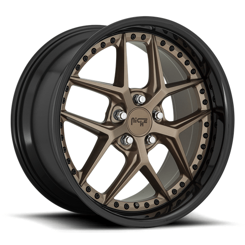 Niche 1PC M227 VICE 19x8.5 Matte Bronze Black Bead Ring 5x114.3 35mm