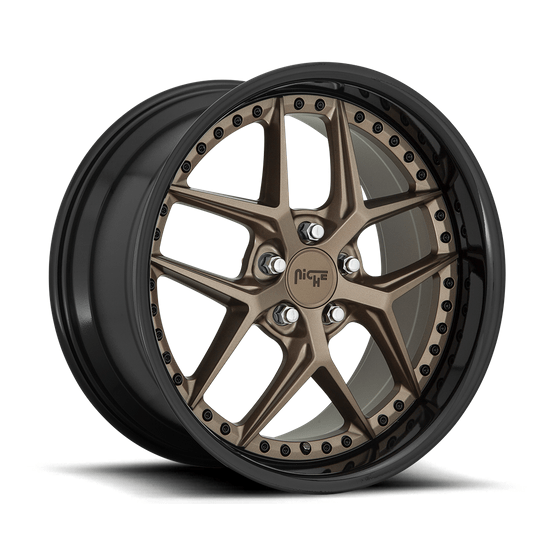 Niche 1PC M227 VICE 20x10.5 Matte Bronze Black Bead Ring 5x114.3 40mm